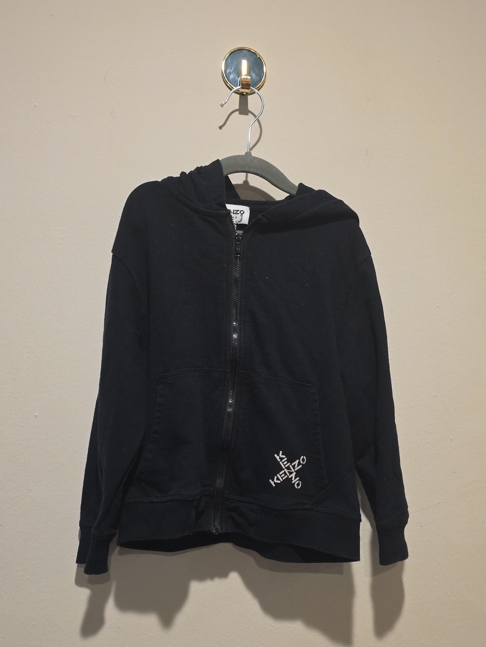 Kenzo Kids Black Zip Hoodie Size 8a Authentic Spellout